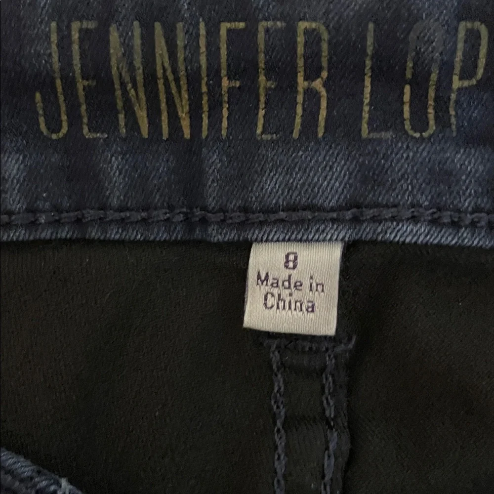 Jennifer Lopez Navy  Skinny Ankle Pants with Gold Zippers - Picture 7 of 7